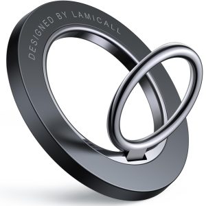 Lamicall Magnetic Phone Ring Grip for MagSafe - [Upgraded Strong Magnet & 360° Rotation] Magnet Finger Ring Holder Grip Stand, Mag Safe Accessories for iPhone 17 16 15 14 Air Pro Max Plus, Misty Black