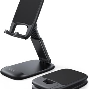 Lamicall Cell Phone Stand for Desk - [Height Adjustable] Foldable Mobile Phone Holder, Portable Stand for iPhone 17 16 15 14 13 12 11 Pro Max Plus Air, Galaxy S25 S24, Cellphones, Office Accessories