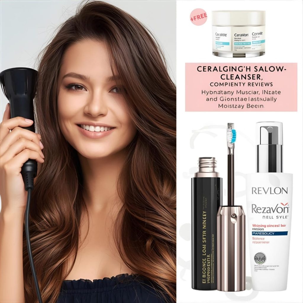 Everyday Radiance Collection — Six top-rated beauty and care essentials including hair styler, facial cleanser, collagen hair treatment, mascara, electric toothbrush, and repairing serum for daily self-care and glow.