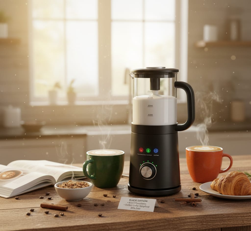 Electric Milk Frother & Steamer – 500ml, 4-in-1, BPA-Free - Image 2