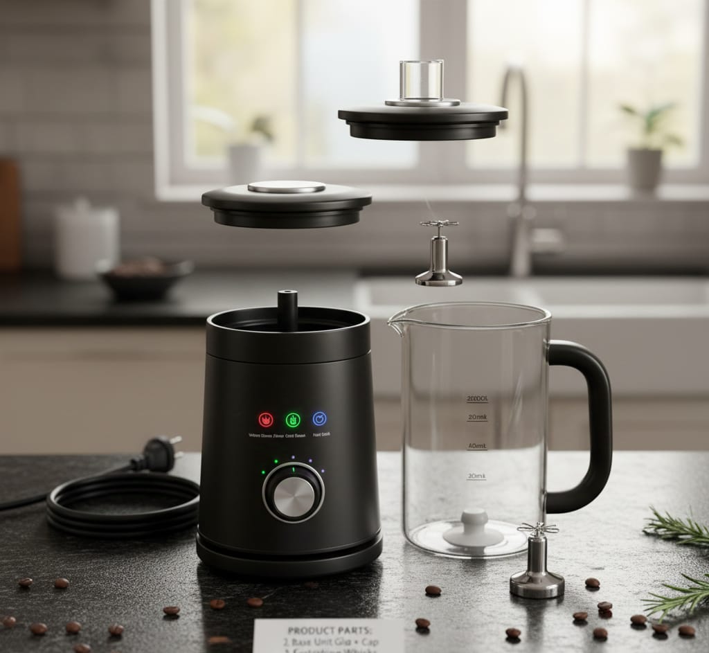 Electric Milk Frother & Steamer – 500ml, 4-in-1, BPA-Free - Image 3