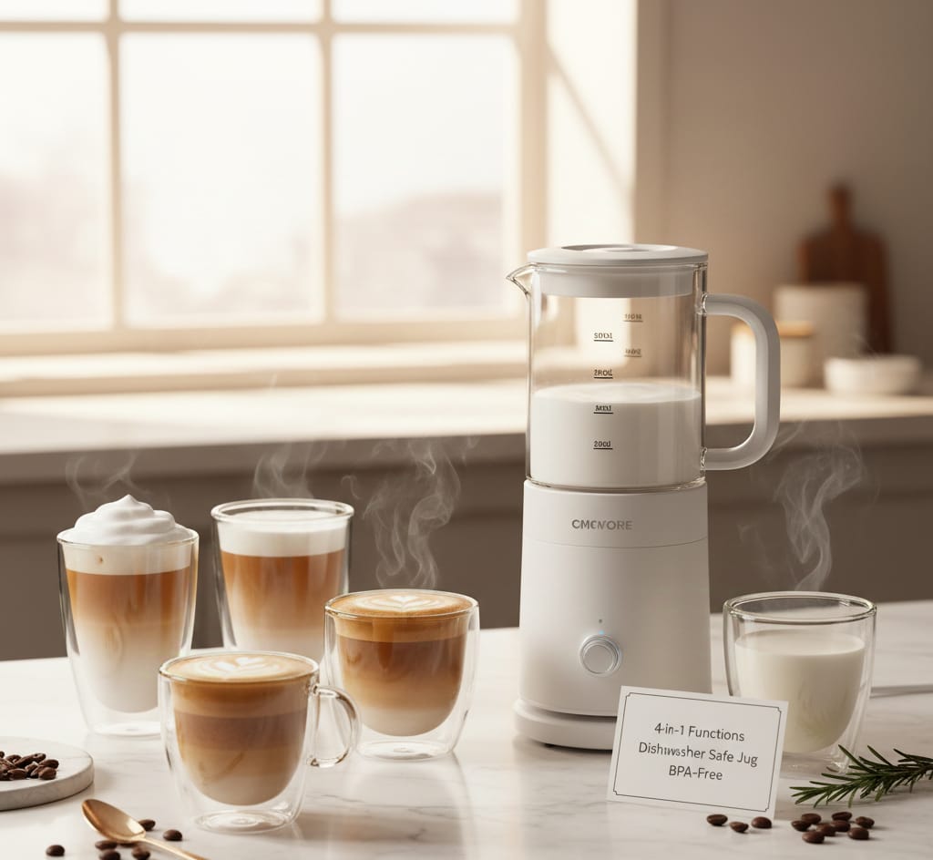 Electric Milk Frother & Steamer – 500ml, 4-in-1, BPA-Free - Image 5