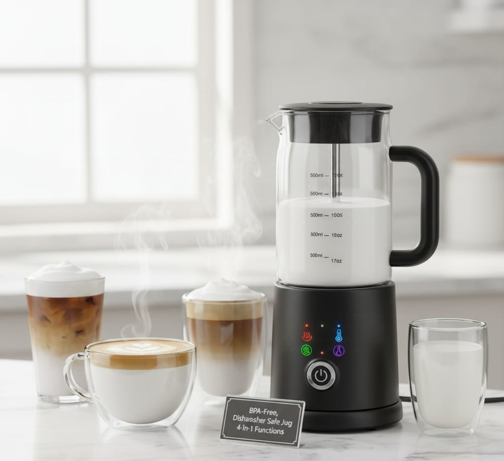 Electric Milk Frother & Steamer – 500ml, 4-in-1, BPA-Free - Image 6