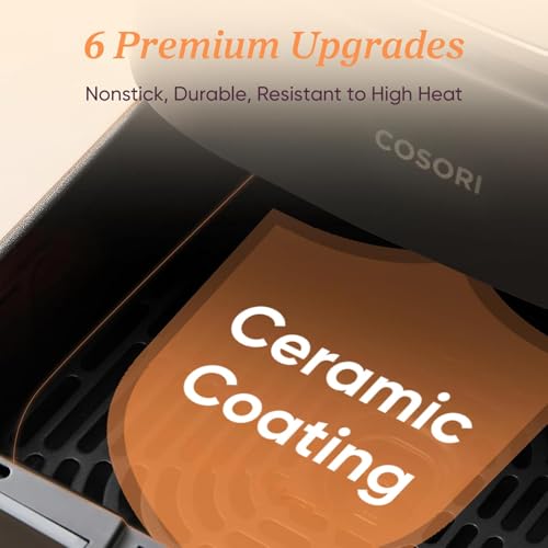 Cosori 9-in-1 TurboBlaze Air Fryer 6 Qt, Premium Ceramic Coating, 90°–450°F, Precise Heating for Even Results, Air Fry, Roast, Bake, Broil, Dry, Frozen, Proof, Reheat, Keep Warm, 120V, Dark Gray - Image 7