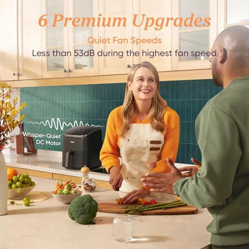 Cosori 9-in-1 TurboBlaze Air Fryer 6 Qt, Premium Ceramic Coating, 90°–450°F, Precise Heating for Even Results, Air Fry, Roast, Bake, Broil, Dry, Frozen, Proof, Reheat, Keep Warm, 120V, Dark Gray - Image 2