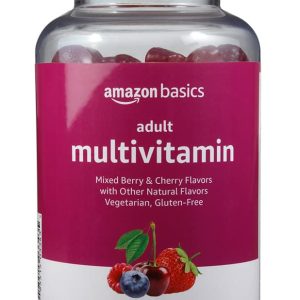 Amazon Basics Adult Multivitamin Gummies, Mixed Berry & Cherry, 150 Gummies, 75-Day Supply, Pack of 1 (Previously Solimo)