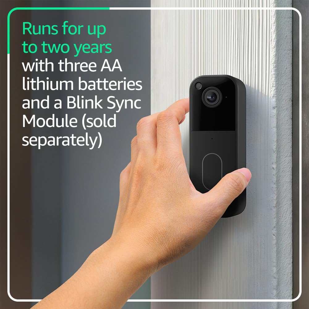 Blink Video Doorbell (newest model) – Head-to-toe HD view, two-year battery life, and simple setup. Required Sync Module not included – Add-On (Black) - Image 6
