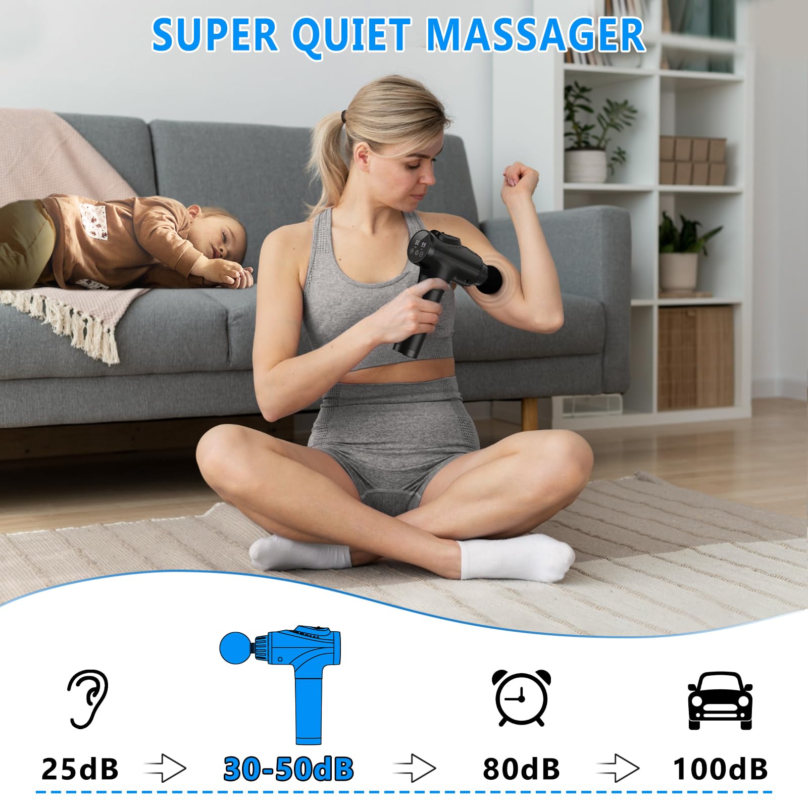 APHERMA Massage Gun, Muscle Massage Gun for Athletes Handheld Electric Deep Tissue Back Massager, Percussion Massage Device for Pain Relief with 30 Speed Levels 9 Heads - Image 6