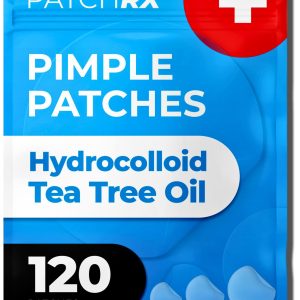 PatchRx Pimple Patches for Face (120 Patches), Hydrocolloid Acne Patches with Tea Tree Oil, Pimple Patch Pimple Stickers - Hydrocolloid Patch Acne Dots - Acne Pimple Patches For Face - Zit Patches