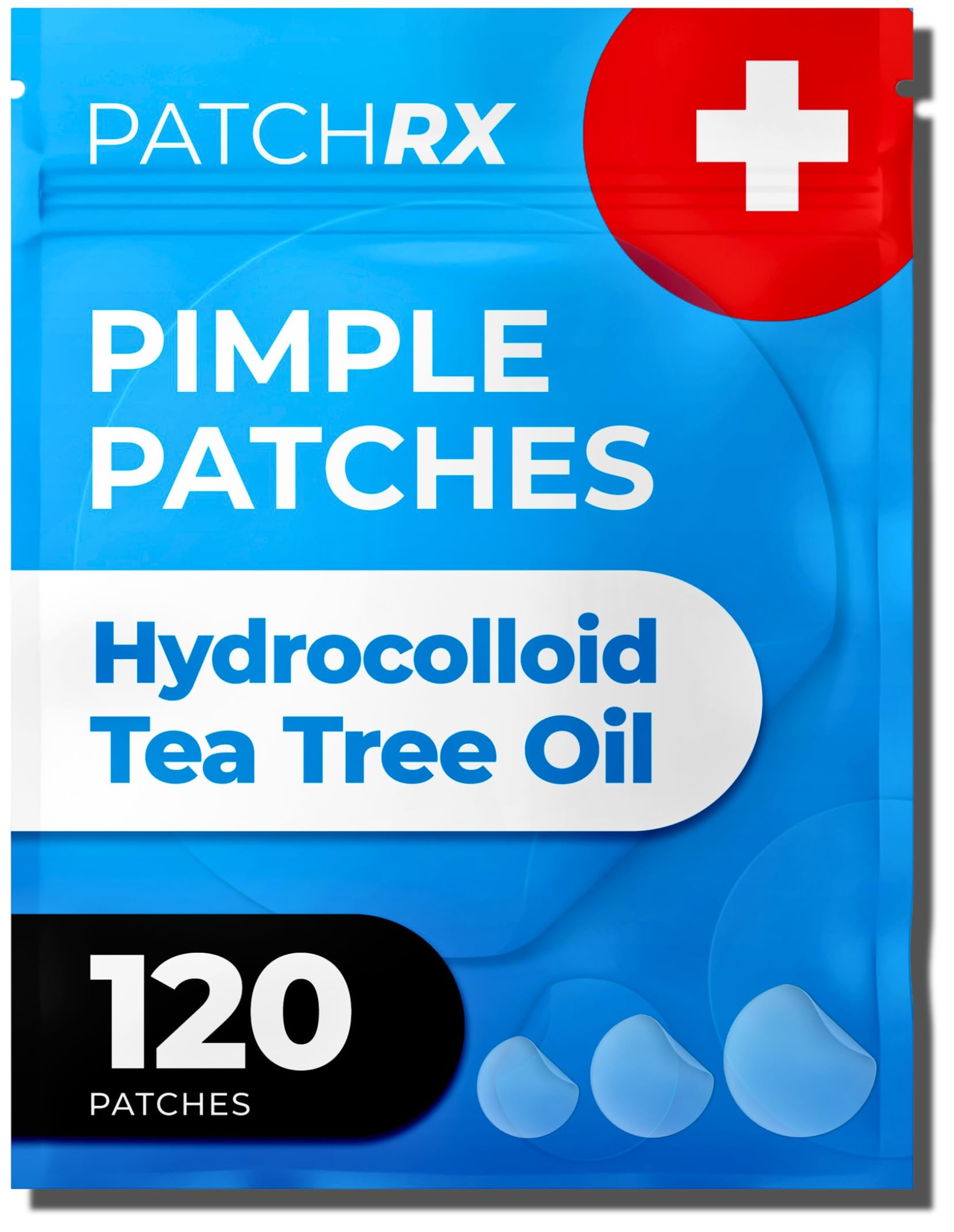 PatchRx Pimple Patches for Face (120 Patches), Hydrocolloid Acne Patches with Tea Tree Oil, Pimple Patch Pimple Stickers - Hydrocolloid Patch Acne Dots - Acne Pimple Patches For Face - Zit Patches