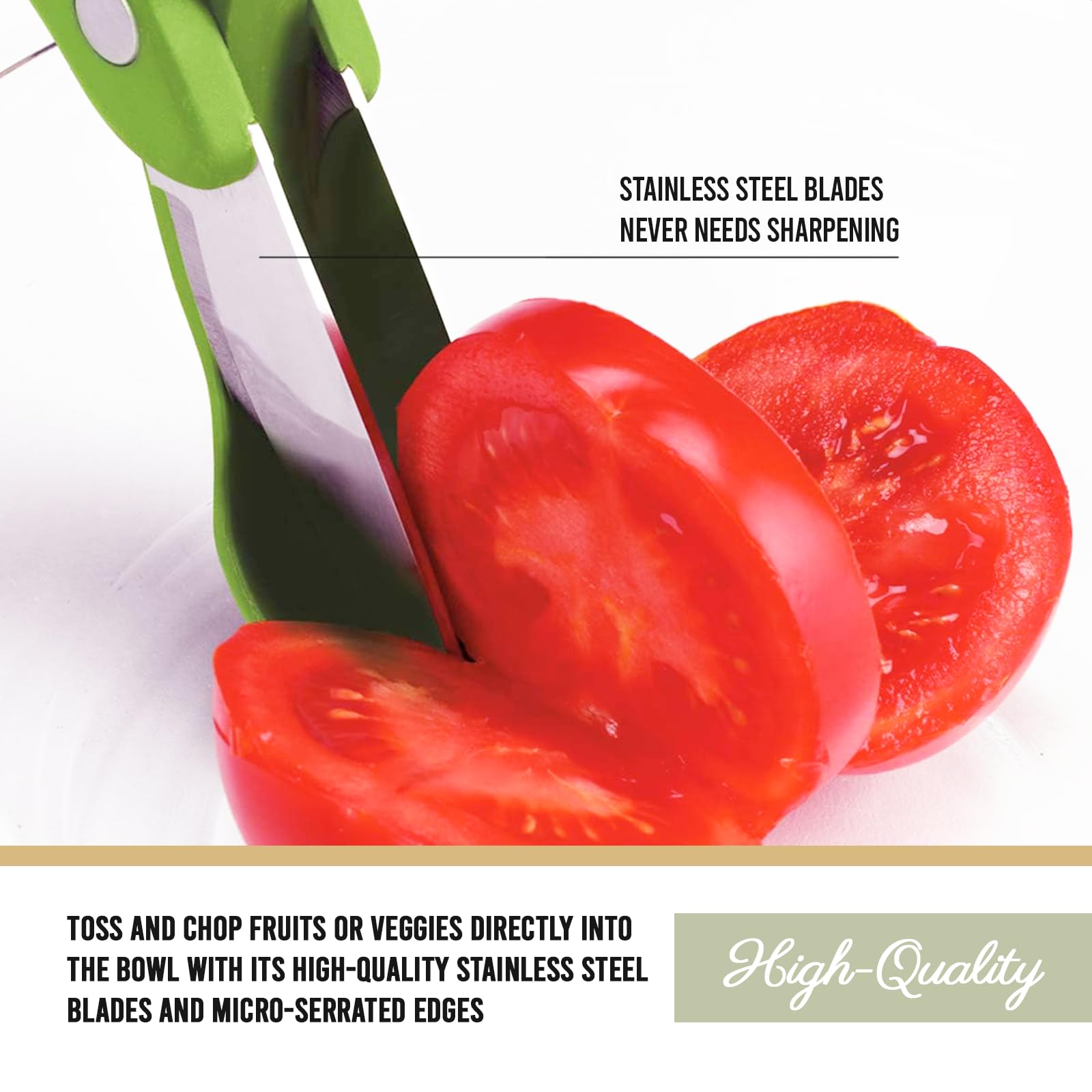 Trudeau Toss and Chop Salad Tongs, Stainless Steel - Multi-Function Salad Servers for Easy Tossing, Chopping, and Mixing - Durable and Ergonomic Design for Kitchen Use - Image 4