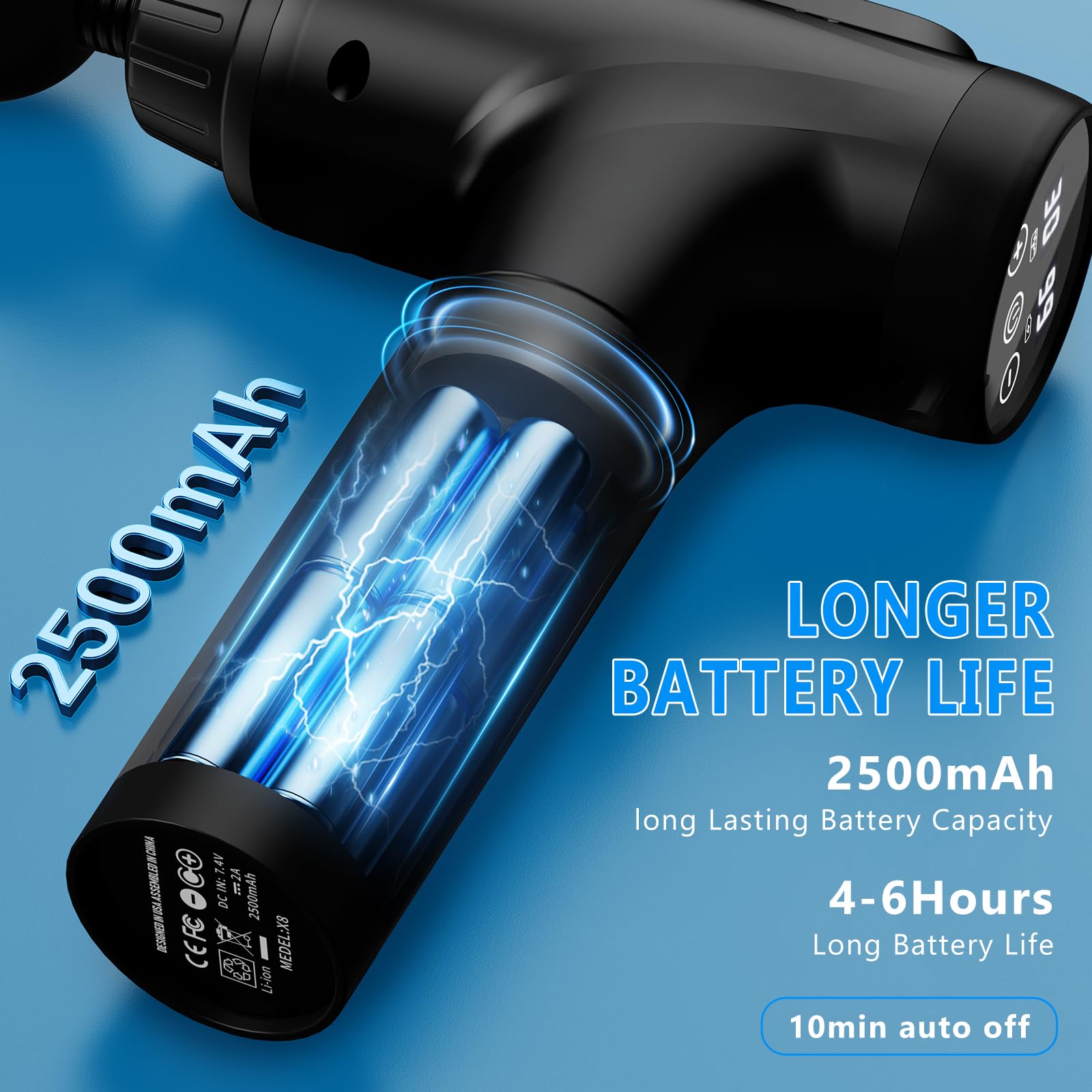 APHERMA Massage Gun, Muscle Massage Gun for Athletes Handheld Electric Deep Tissue Back Massager, Percussion Massage Device for Pain Relief with 30 Speed Levels 9 Heads - Image 7