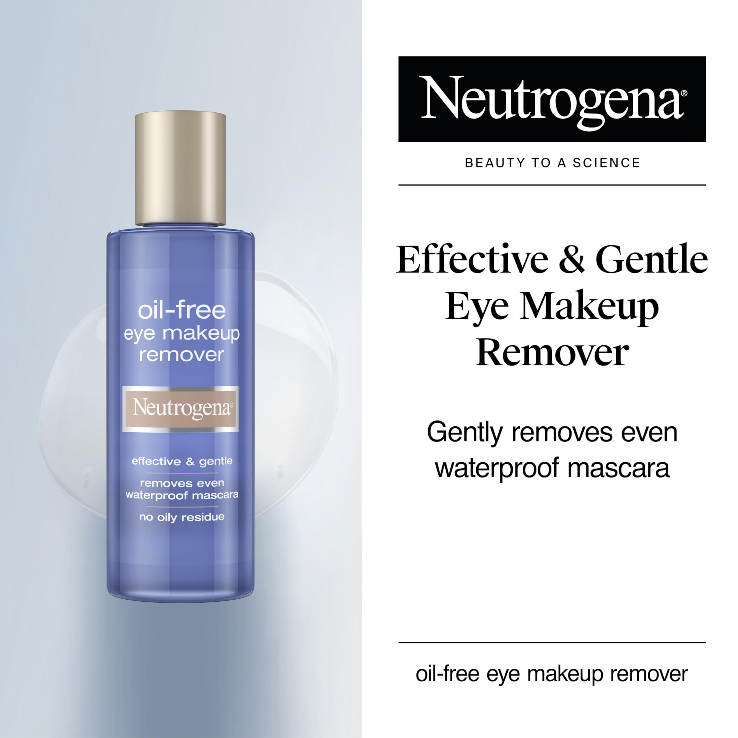Neutrogena Gentle Oil-Free Eye Makeup Remover & Cleanser for Sensitive Eyes, Non-Greasy Makeup Remover, Waterproof Mascara Remover, Dermatologist & Ophthalmologist Tested, 8 fl. oz - Image 8