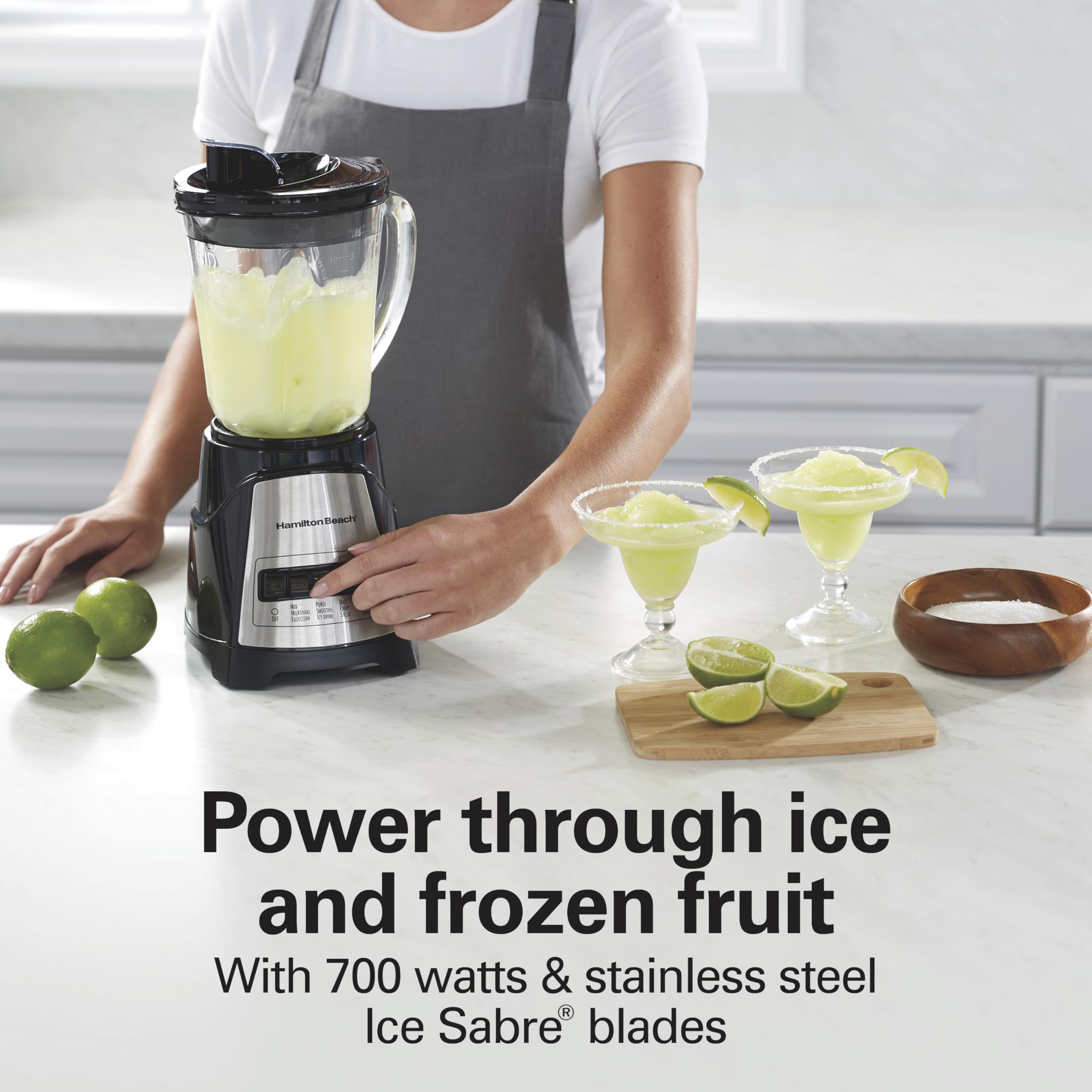 Hamilton Beach Power Elite Wave Action Blender For Smoothies, 40 Oz Glass Jar, 12 Functions Including Puree, Crush Ice, 700 Watts - Black (58148A) - Image 7