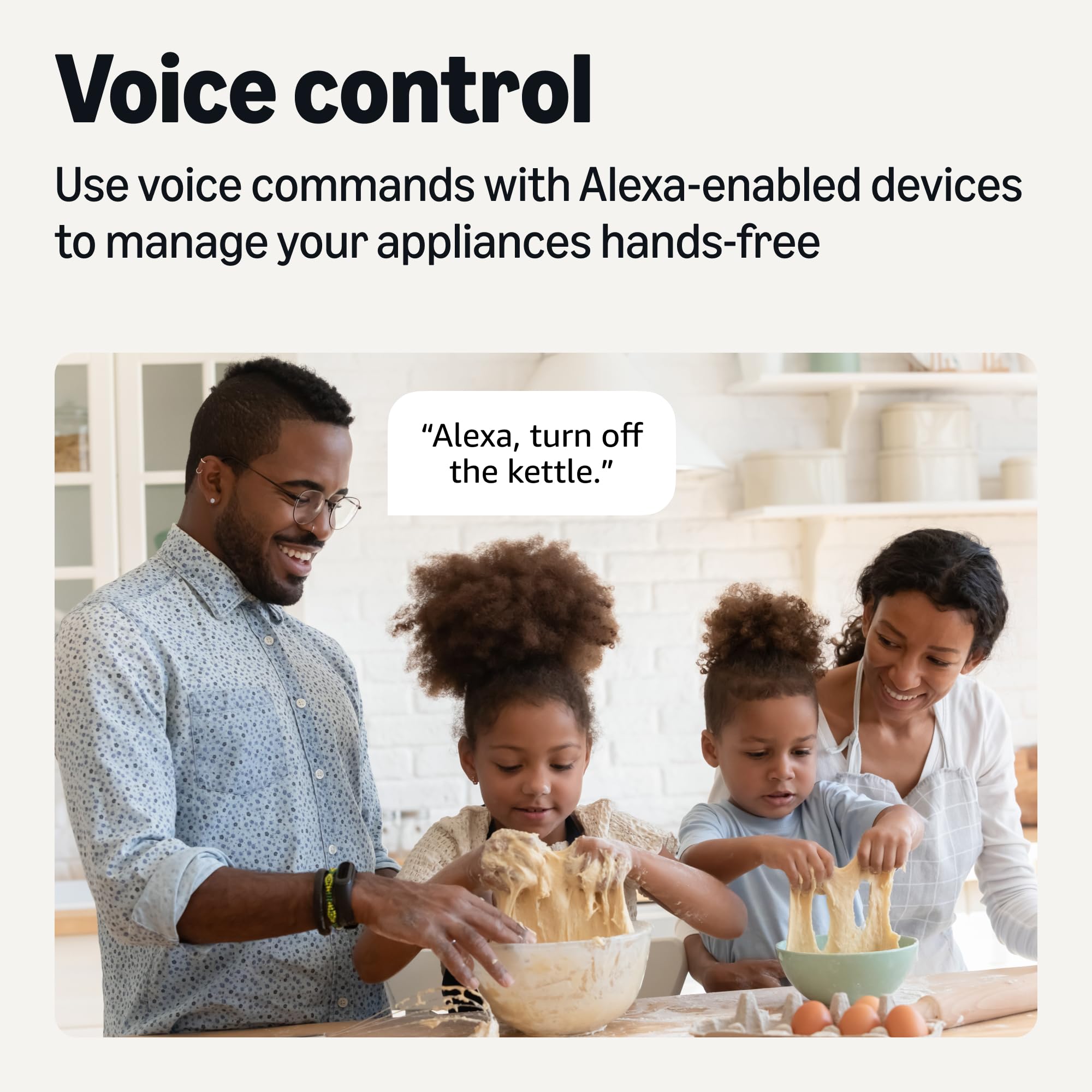 Amazon Basics Smart Plug, Works with Alexa Only, 2.4 GHz Wi-Fi, No Hub Required, 2 Pack, White - Image 5