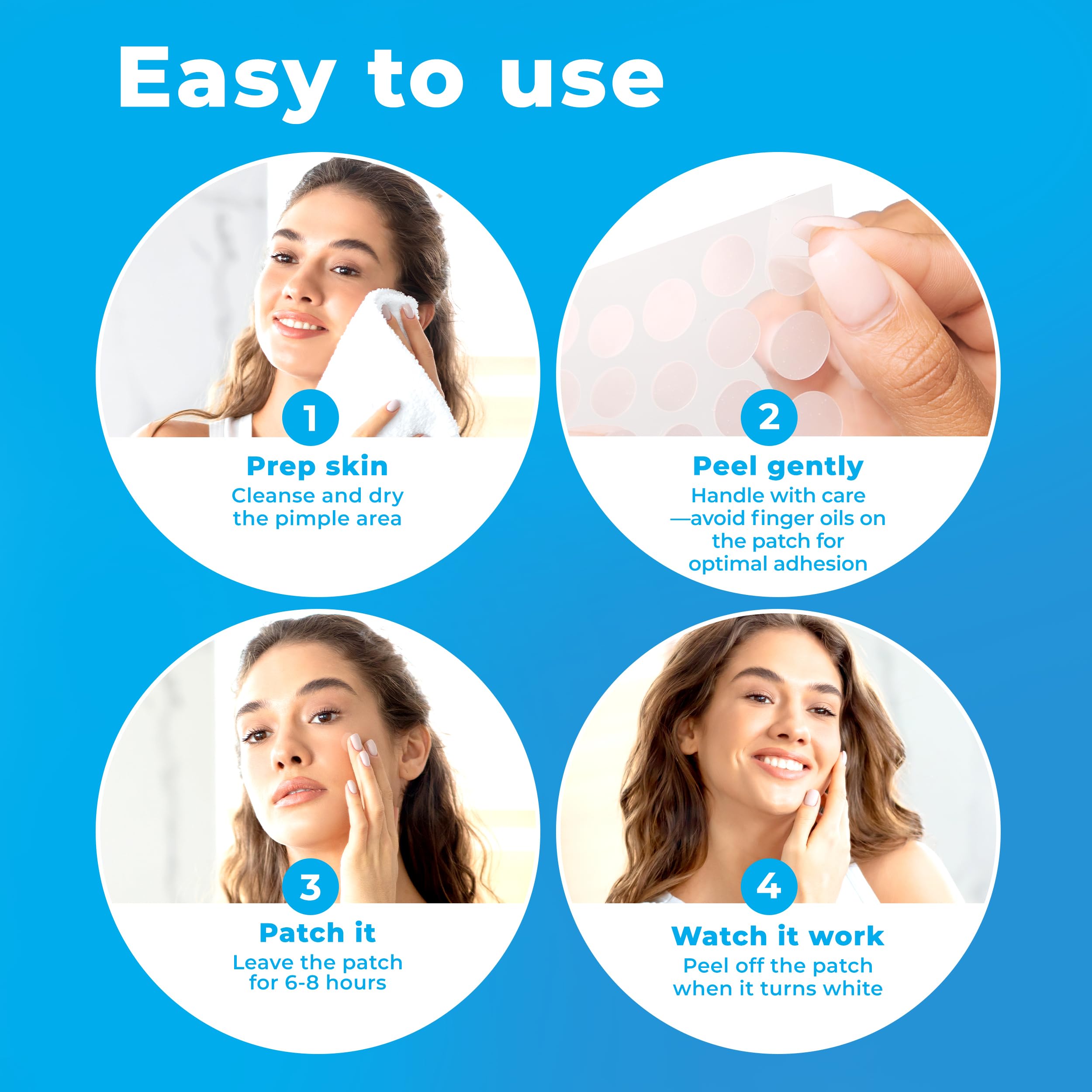 PatchRx Pimple Patches for Face (120 Patches), Hydrocolloid Acne Patches with Tea Tree Oil, Pimple Patch Pimple Stickers - Hydrocolloid Patch Acne Dots - Acne Pimple Patches For Face - Zit Patches - Image 3