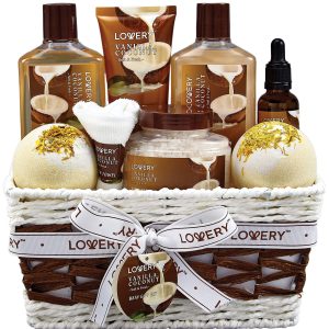Gifts For Women Gift Basket for Women– 9 Piece Christmas Gifts Set of Vanilla Coconut Home Spa Set, Includes Fragrant Lotions, Extra Large Bath Bombs, Coconut Oil, Luxurious Holiday Bath & Body Sets