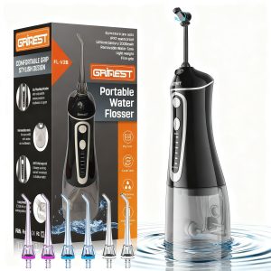 81nQ2hBk-jL Water Flosser,Water Dental Flosser Pick for Teeth,Grinest 7 Modes Rechargeable Cordless Oral Irrigator Portable IPX7 Waterproof Tooth flossers for Home Travel-Black