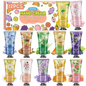 12 Pack Hand Cream Gift Set, Stocking Stuffers for Women, Bulk Hand Lotion Travel Size for Dry Cracked Hands, Mini Moisturizing Hand Lotion for Christmas Gifts, Thank You Gifts, Bridesmaid Gifts