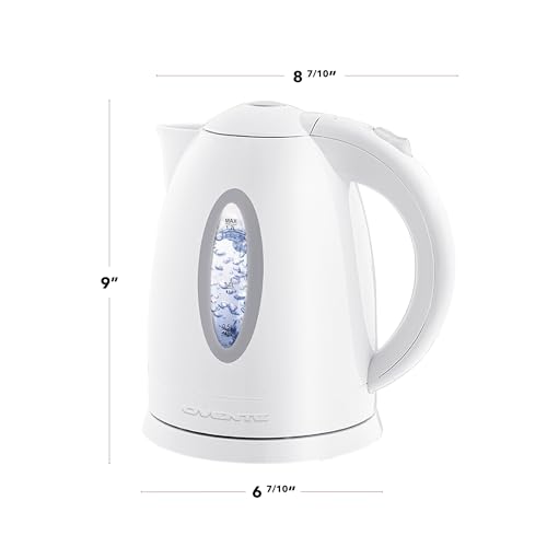 OVENTE Electric Kettle, 1.7L Fast Boiling Water Heater for Coffee or Tea, BPA Free with Water Level Gauge, Auto Shut-Off, Boil-Dry Protection, Indicator Light and Removable Filter, White KP72W - Image 9