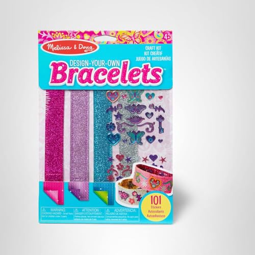 Melissa & Doug Design-Your-Own Bracelets with 100+ Sparkle Gem & Glitter Stickers, Kids Snap Bracelets, Stickers & Jewelry Crafts, Preschool Toys for Girls & Boys Ages 4+ - Image 2