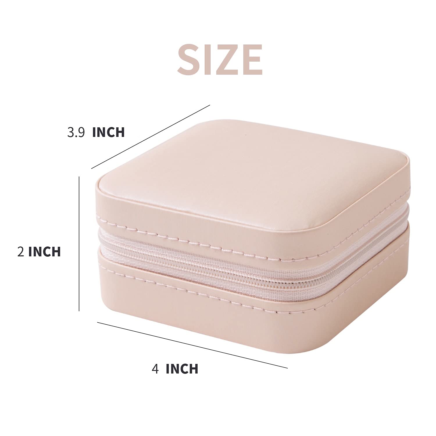 KElofoN Travel jewelry case Travel jewelry box Travel Jewelry Organizer Small box Gift for Girls Women with Mirror(Pink) - Image 6