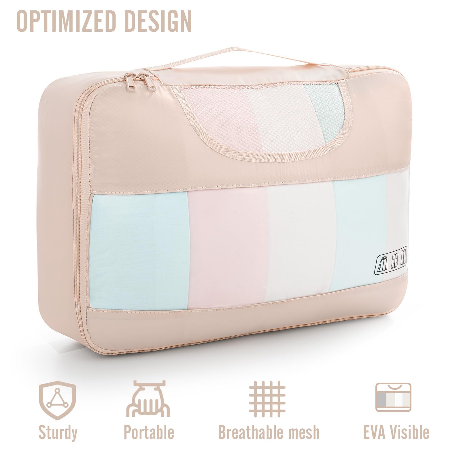 Veken 8 Set Packing Cubes, Gifts for Women Mom Her, Christmas Personalized Cruise Ship Travel Essentials Accessories for Beach Vacation, Suitcase Organizer Bags for Luggage with Hanging Toiletry Bag - Image 7