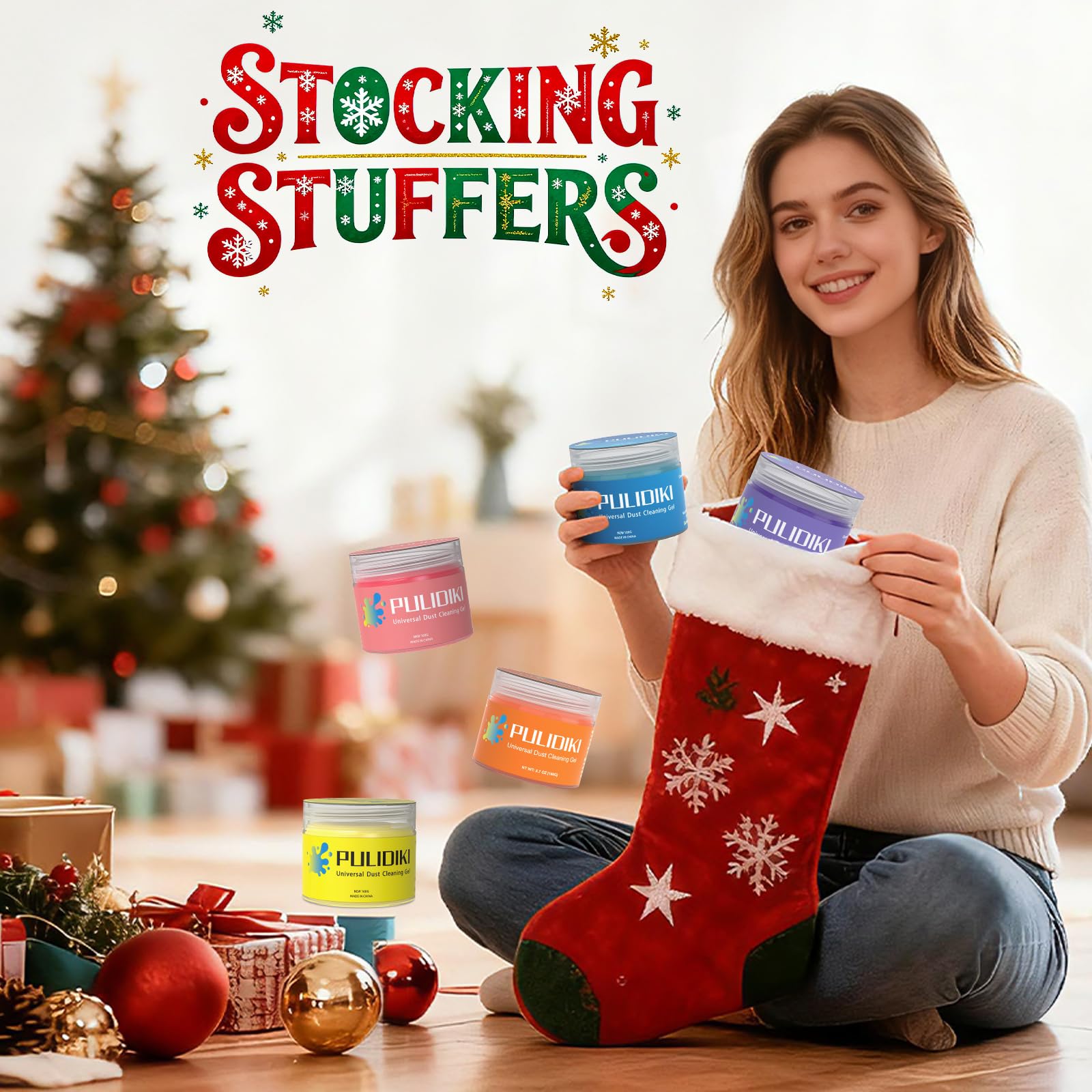 PULIDIKI Car Cleaning Gel Clean Putty Car Interior Cleaner Slime Auto Detail Tools Kit Supplies Car Accessories Christmas Stocking Stuffers Gifts for Men Women White Elephant Gifts Adults Teens - Image 2