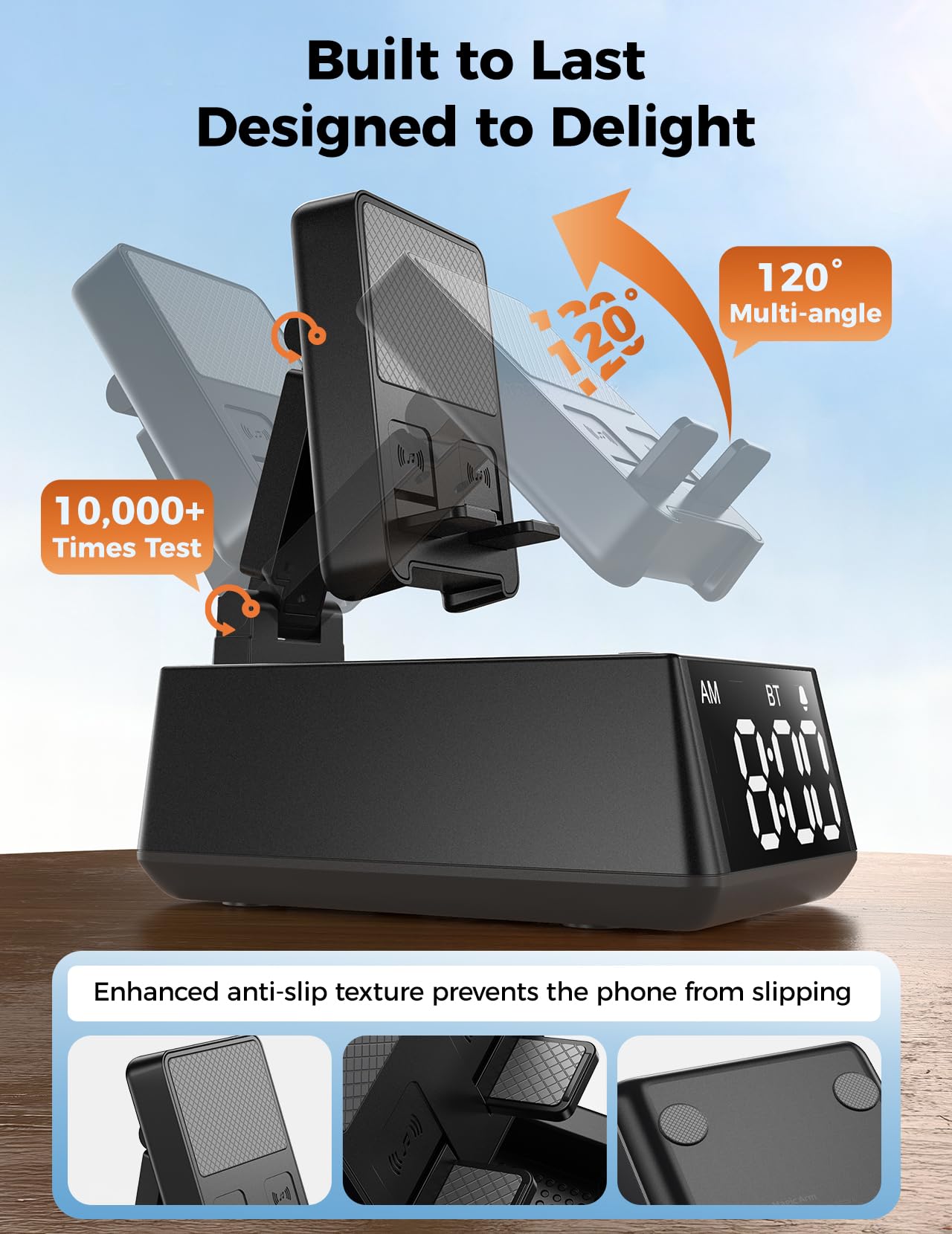 Bluetooth Speaker White Elephant Gifts:Induction Cell Phone Stand HD Sound Gift for Men Women Adults Birthday Christmas Secret Santa,Kitchen Gadget Mom Wife Dad Husband Teen Stocking Stuffers(Black) - Image 2