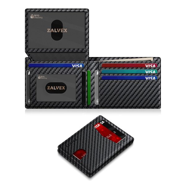 Wallet for Men Slim RFID Blocking Leather Credit Card Holder Wallet for 14 Cards, Bifold Minimalist Thin Wallet with 2 ID Windows & Cash Slot, Front Pockt Carteras Para Hombres, Birthday Gifts for Men